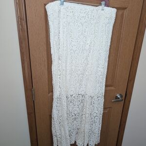 Lane Bryant White Lace Maxi Skirt